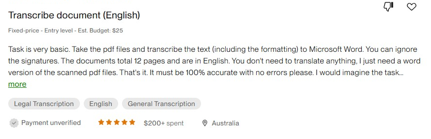 Offre de transcription 1